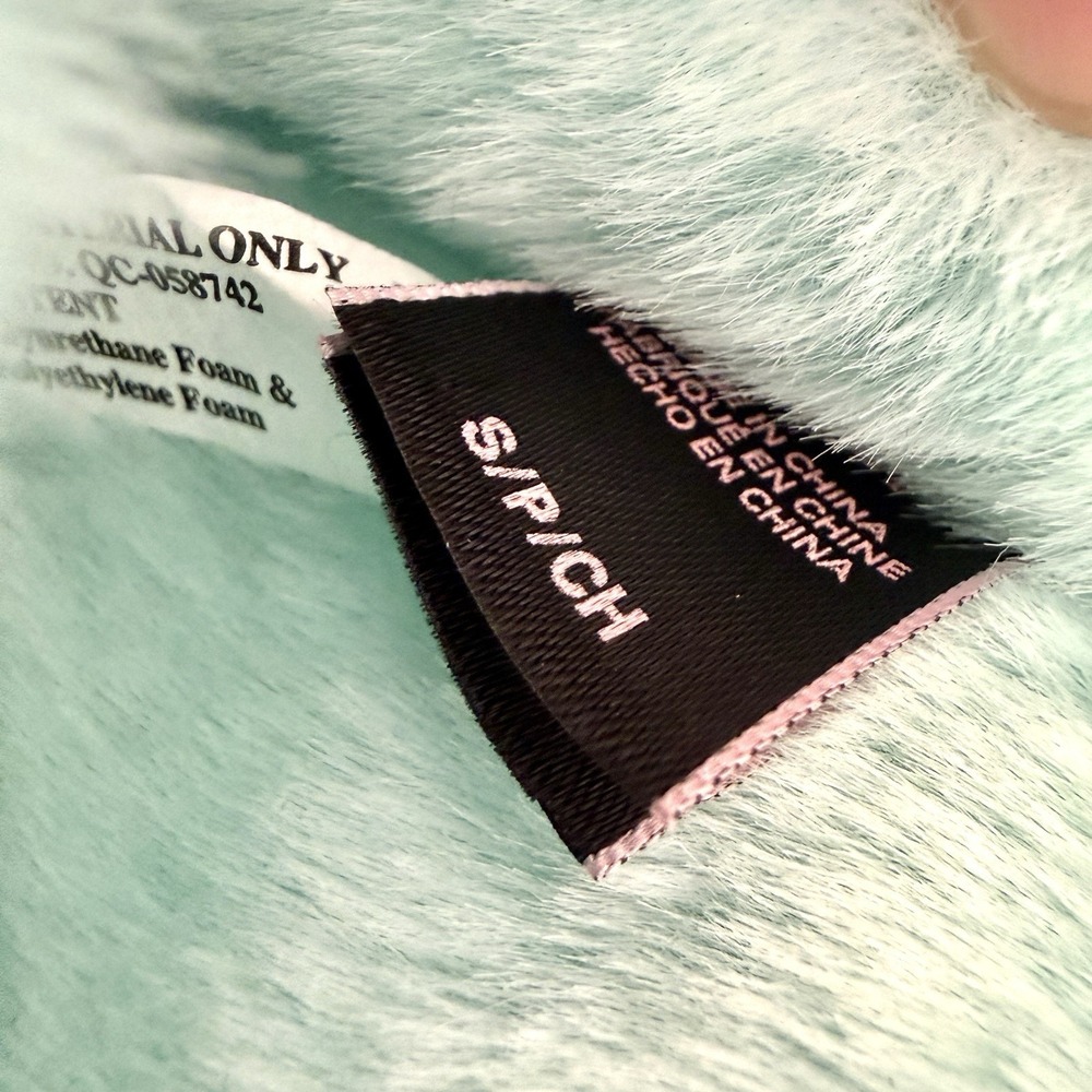 Victoria's Secret Closed-Toe Faux Fur Slippers Mint Green Size Small 5/6 - Picture 5 of 7